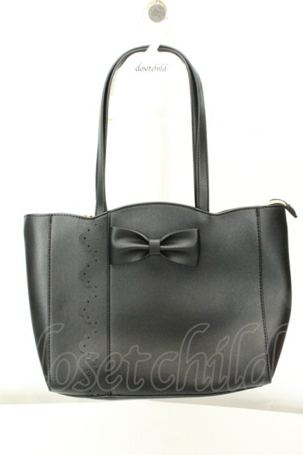 画像1: m petit by misako / AMリボントート  クロ O-26-02-19-065-0-BG-OW-OS (1)