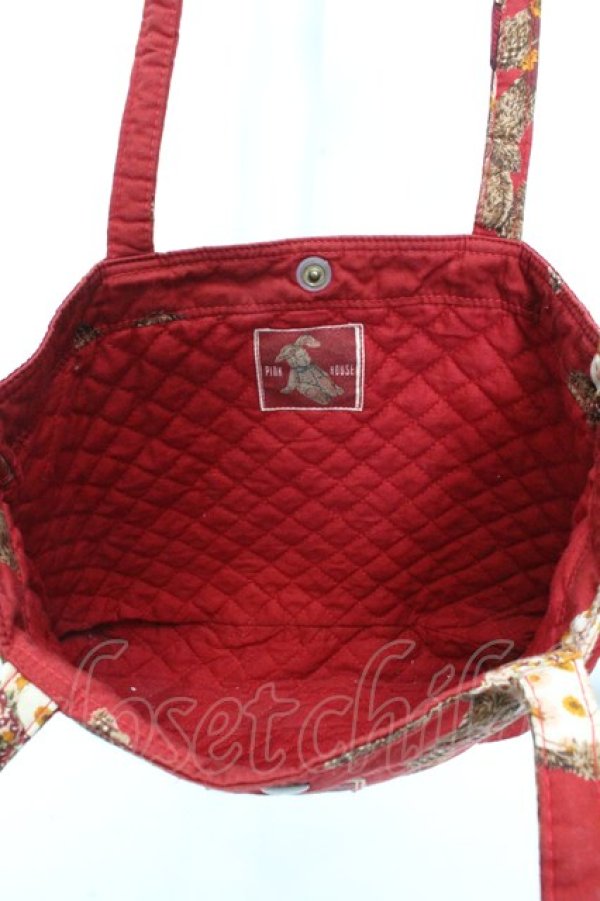 画像3: PINK HOUSE / うさぎプリントトートバッグ  アカ O-26-02-19-006-LO-BG-IG-OS (3)