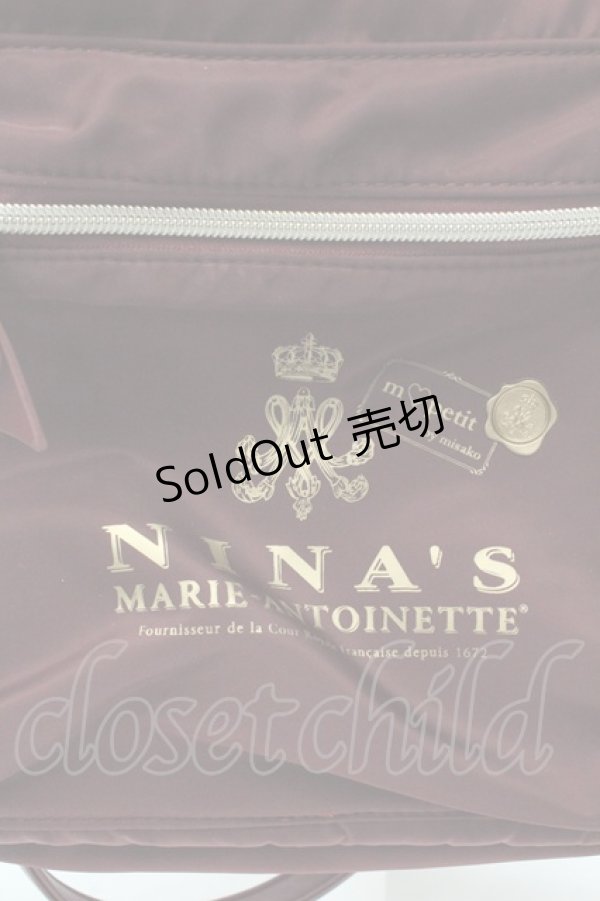 画像2: m petit by misako / NINA’S コラボリボンリュック  ワイン O-26-02-19-068-LO-BG-OW-ZTK039 (2)