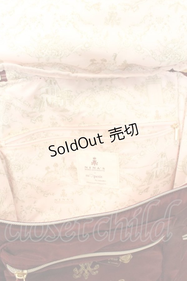 画像4: m petit by misako / NINA’S コラボリボンリュック  ワイン O-26-02-19-068-LO-BG-OW-ZTK039 (4)