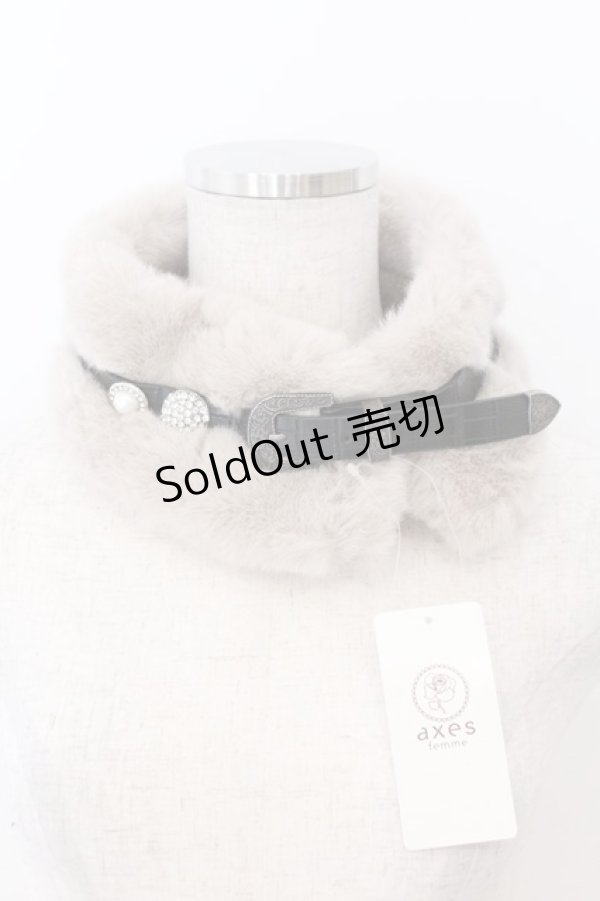 画像1: axes femme / ベルトファーティペット  ベージュ O-26-02-19-1001-AX-ZA-IG-OS (1)