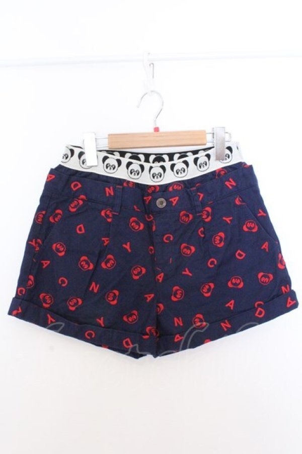 画像1: Candy Stripper / ペペ刺繍レイヤード風ショートパンツ S ネイビー×レッド O-26-02-19-1037-PU-PA-OW-OS (1)