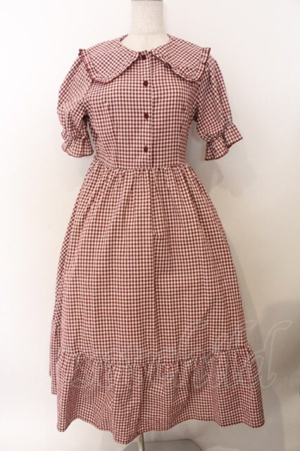 画像1: m petit by misako / AM*ギンガムCHKワンピース M アカ O-26-02-19-1045-LO-OP-OW-OS (1)