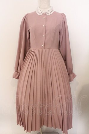 画像: m petit by misako / AM*レースエリプリーツワンピース S ピンク O-26-02-19-1047-LO-OP-OW-OS