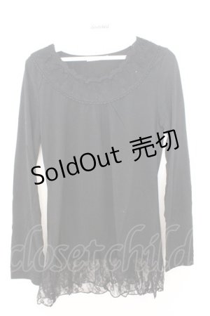 画像: axes femme / レースフリルカットソー M クロ O-26-02-19-1005-AX-TO-OW-OS