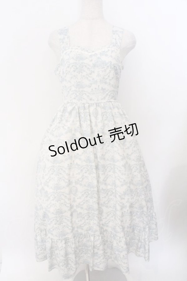 画像1: m petit by misako / MSKトワルドジュイジャンパースカート M ブルーグリーン系 O-26-02-19-1048-LO-SK-OW-ZT0225L (1)