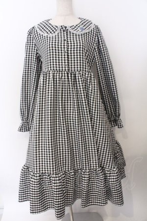 画像: FLC / 星名桜子/ギンガムチェックワンピース L クロ O-26-02-19-1049-LO-OP-OW-OS