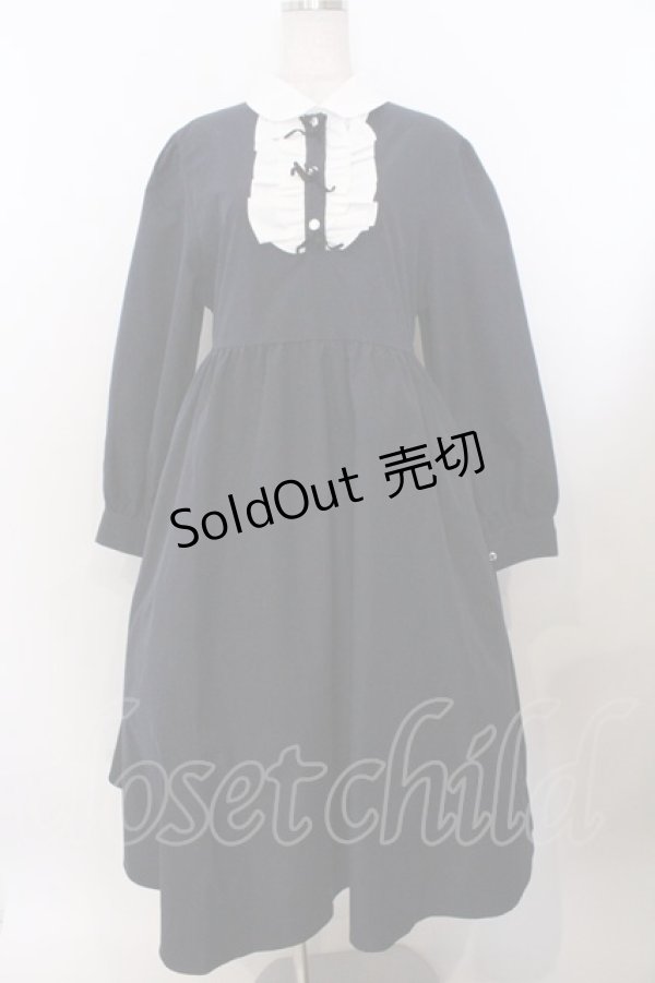 画像1: virally / 星名桜子/クラシックリボンワンピース L ネイビー O-26-02-19-1052-PU-OP-OW-OS (1)