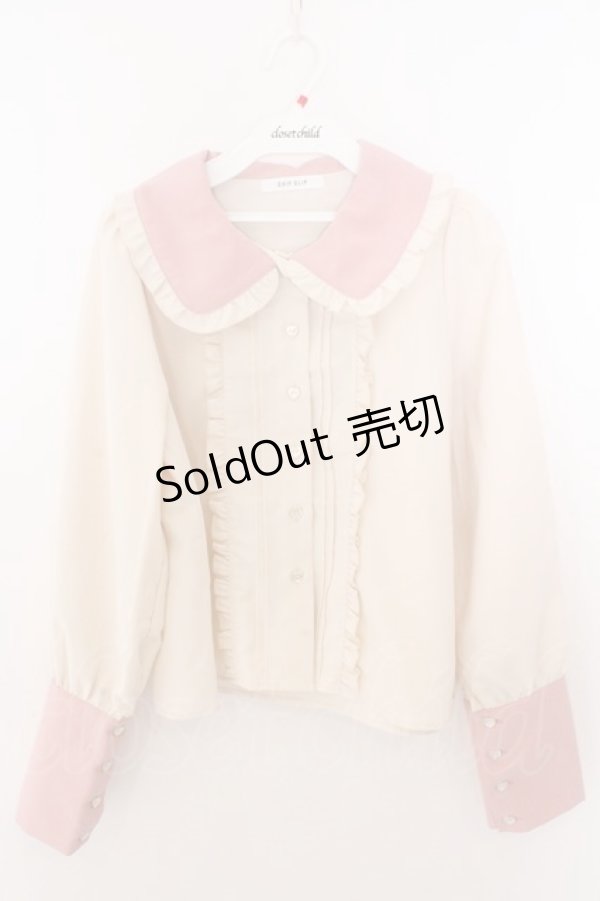 画像1: CHIP CLIP / 五月アイ/Cheese Bear/AIピンタックブラウス M アイボリー×ピンク O-26-02-19-1056-PU-BL-OW-OS (1)