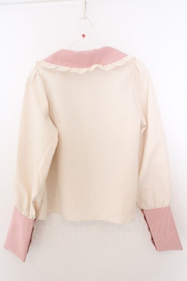 画像2: CHIP CLIP / 五月アイ/Cheese Bear/AIピンタックブラウス M アイボリー×ピンク O-26-02-19-1056-PU-BL-OW-OS (2)