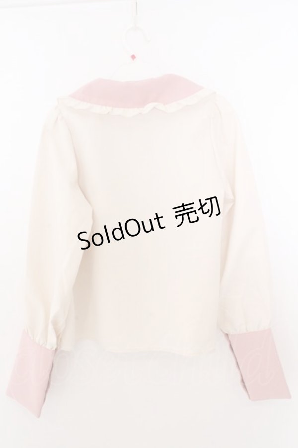 画像2: CHIP CLIP / 五月アイ/Cheese Bear/AIピンタックブラウス M アイボリー×ピンク O-26-02-19-1056-PU-BL-OW-OS (2)