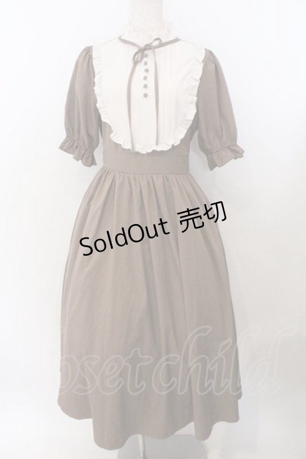 画像1: m petit by misako / ナシジムジキリカエワンピース M ブラウン O-26-02-19-1058-LO-OP-OW-OS (1)