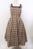 画像1: m petit by misako / リボンチェックジャンパースカート M ブラウン O-26-02-19-1059-LO-OP-OW-OS (1)
