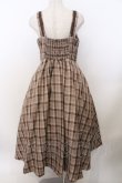 画像2: m petit by misako / リボンチェックジャンパースカート M ブラウン O-26-02-19-1059-LO-OP-OW-OS (2)