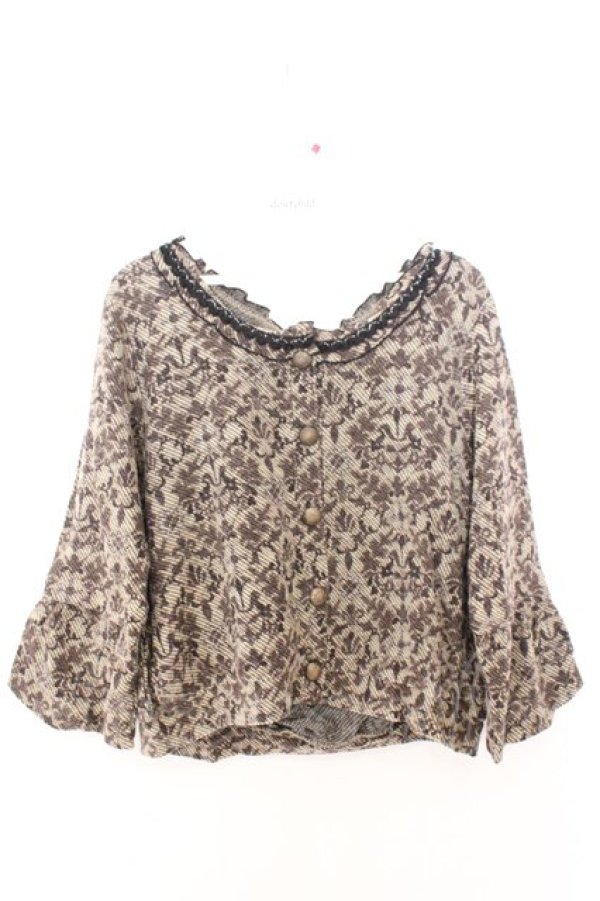 画像1: axes femme / アラベスク風ニットカーディガン M クロ O-26-02-19-1011-AX-TO-OW-OS (1)