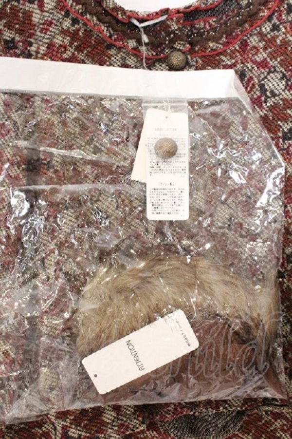 画像2: axes femme / アラベスク風ニットカーディガン M アカ O-26-02-19-1012-AX-TO-OW-OS (2)