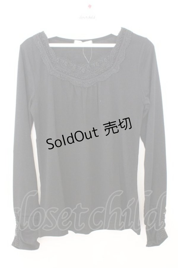 画像1: axes femme / パール使いインナープルオーバー M クロ O-26-02-19-1002-AX-TO-OW-OS (1)