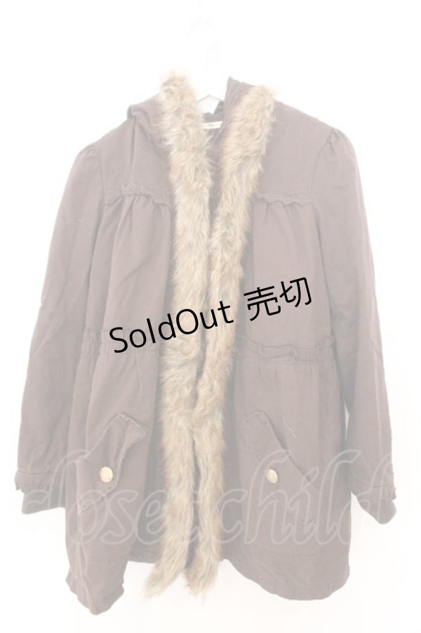 画像1: axes femme / 前立てファーモッズコート M ブラウン O-26-02-19-1015-AX-CO-OW-OS (1)