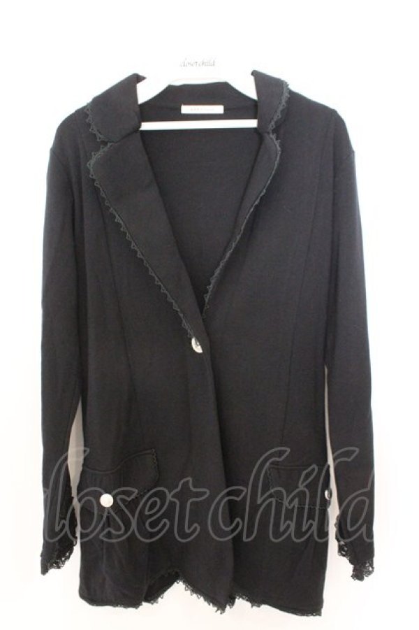 画像1: axes femme / 袖フリルカットジャケット M クロ O-26-02-19-1016-AX-TO-OW-OS (1)