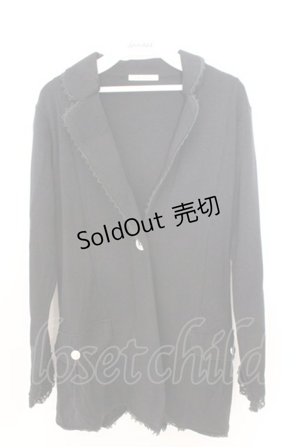 画像1: axes femme / 袖フリルカットジャケット M クロ O-26-02-19-1016-AX-TO-OW-OS (1)