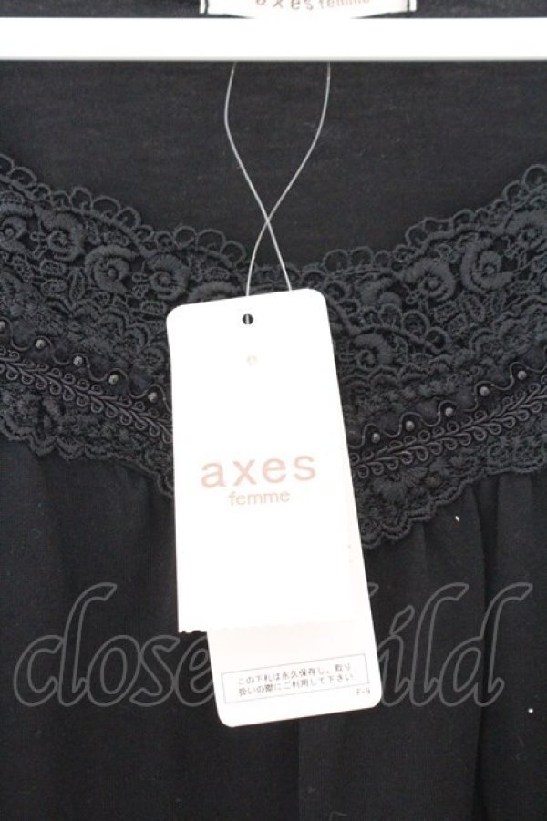 画像2: axes femme / パール使いインナープルオーバー M クロ O-26-02-19-1002-AX-TO-OW-OS (2)