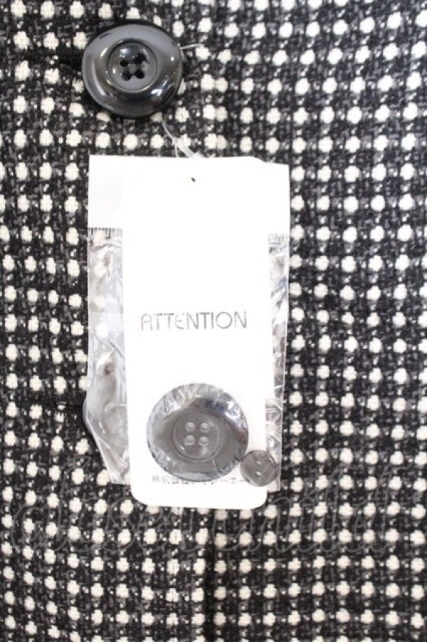 画像2: axes femme / ファー付きドットショートコート M クロ O-26-02-19-1019-AX-JA-OW-OS (2)