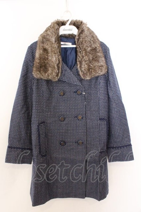 画像1: axes femme / キラキラドットコート M ブルー O-26-02-19-1020-AX-CO-OW-OS (1)
