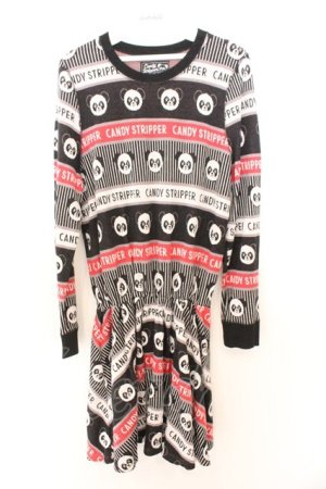 画像: Candy Stripper / ペペ＆ボーダーワンピース 2 ブラック O-26-02-19-1023-PU-OP-OW-OS