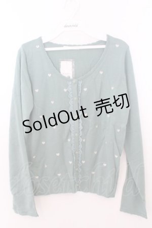 画像: axes femme / ハート刺繍カーデ M グリーン O-26-02-19-1003-AX-TO-OW-OS