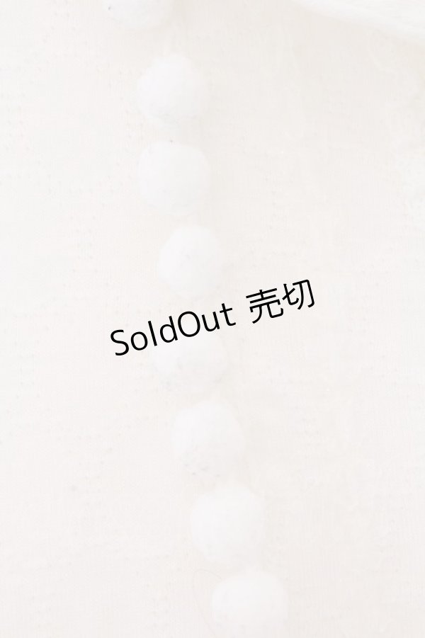 画像2: Candy Stripper / ポンポンヨークブラウス風カットソー F ホワイト O-26-02-19-1024-PU-TO-OW-OS (2)