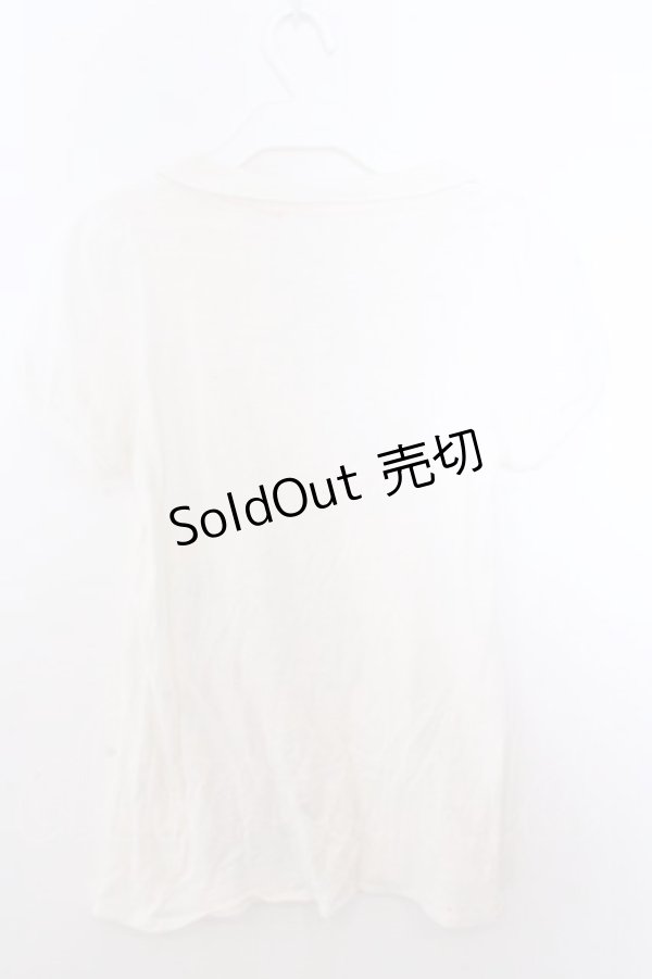 画像4: Candy Stripper / ポンポンヨークブラウス風カットソー F ホワイト O-26-02-19-1024-PU-TO-OW-OS (4)