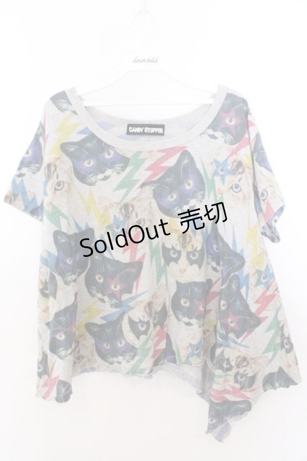 画像1: Candy Stripper / キャットpt変形カットソー 2 グレー O-26-02-19-1025-PU-TO-OW-OS (1)