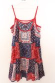 画像1: Candy Stripper / バンダナ柄キャミワンピース 2 レッド系 O-26-02-19-1029-PU-OP-OW-OS (1)