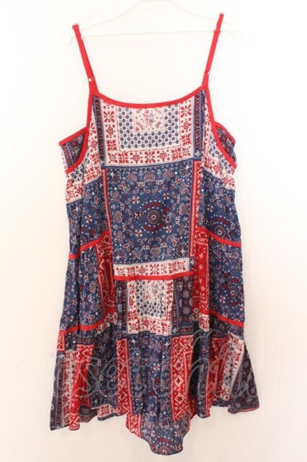 画像2: Candy Stripper / バンダナ柄キャミワンピース 2 レッド系 O-26-02-19-1029-PU-OP-OW-OS (2)