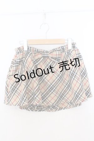 画像: Candy stripper / リボンチェックスカパン 2 ベージュ O-26-02-19-1031-0-PA-OW-OS