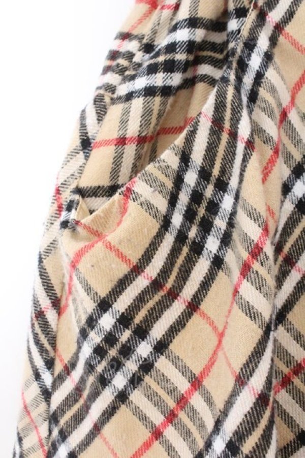 画像2: Candy stripper / リボンチェックスカパン 2 ベージュ O-26-02-19-1031-0-PA-OW-OS (2)