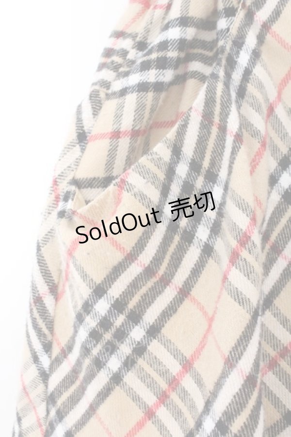 画像2: Candy stripper / リボンチェックスカパン 2 ベージュ O-26-02-19-1031-0-PA-OW-OS (2)