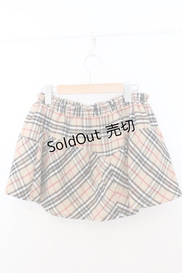 画像3: Candy stripper / リボンチェックスカパン 2 ベージュ O-26-02-19-1031-0-PA-OW-OS (3)