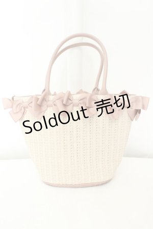画像: m petit by misako / AMリボンツキカゴトート  ピンク O-26-02-19-070-0-BG-OW-OS