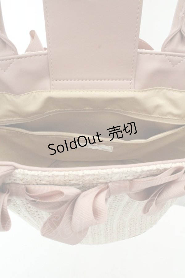 画像3: m petit by misako / AMリボンツキカゴトート  ピンク O-26-02-19-070-0-BG-OW-OS (3)