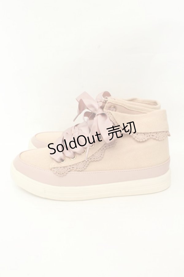 画像2: axes femme / 折り返しレーススニーカー S ピンク O-26-02-19-073-AX-SH-OW-OS (2)