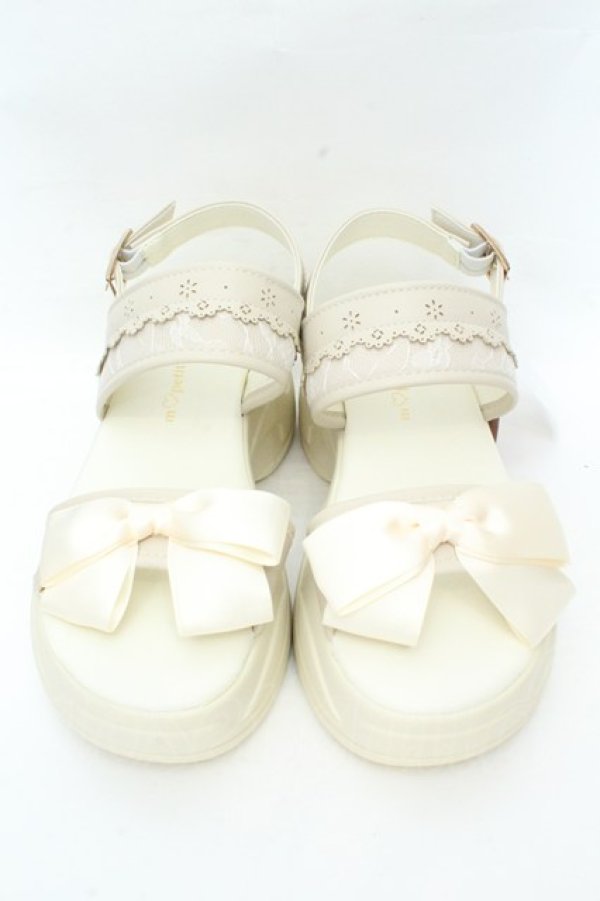 画像1: m petit by misako / AMリボンスニーカーサンダル S キナリ O-26-02-19-074-LO-SH-OW-OS (1)