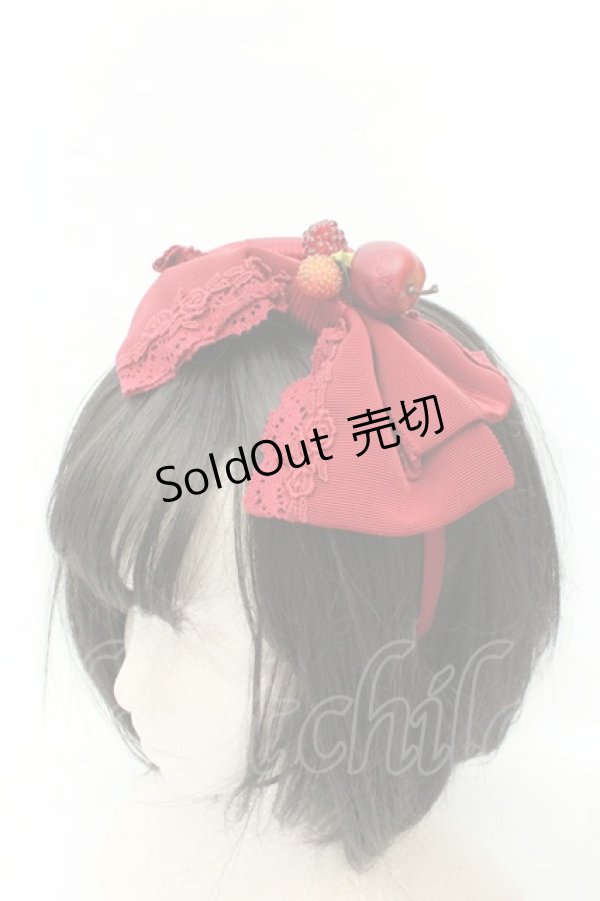 画像1: BABY,THE STARS SHINE BRIGHT / 赤いひとかけらのMarchenグログランリボンカチューシャ  えんじ O-26-02-18-077-BA-AC-OW-OS (1)