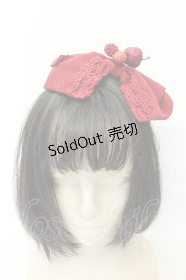 画像2: BABY,THE STARS SHINE BRIGHT / 赤いひとかけらのMarchenグログランリボンカチューシャ  えんじ O-26-02-18-077-BA-AC-OW-OS (2)