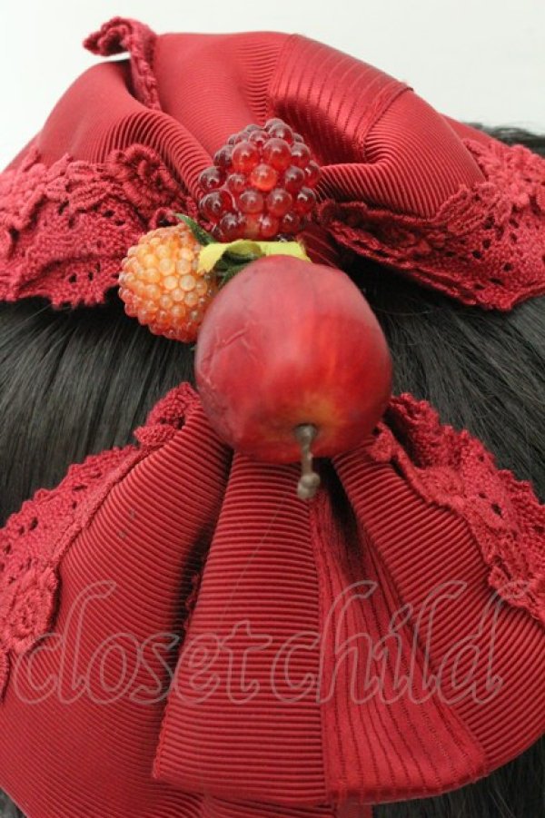 画像4: BABY,THE STARS SHINE BRIGHT / 赤いひとかけらのMarchenグログランリボンカチューシャ  えんじ O-26-02-19-077-BA-AC-OW-OS (4)