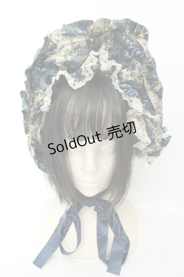 画像2: metamorphose / ゴブランブーケハーフボンネット  ブルー O-26-02-19-078-ME-AC-OW-OS (2)