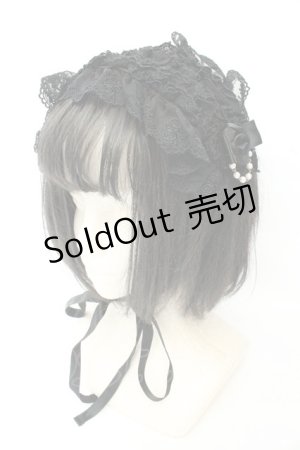 画像: metamorphose / チュールレースヘッドドレス（パールチェーン）  クロ O-26-02-18-079-ME-AC-OW-OS