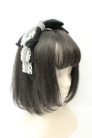 画像: metamorphose / クラシカルリボンカチューシャ  クロ×シロ O-26-02-19-080-ME-AC-OW-OS