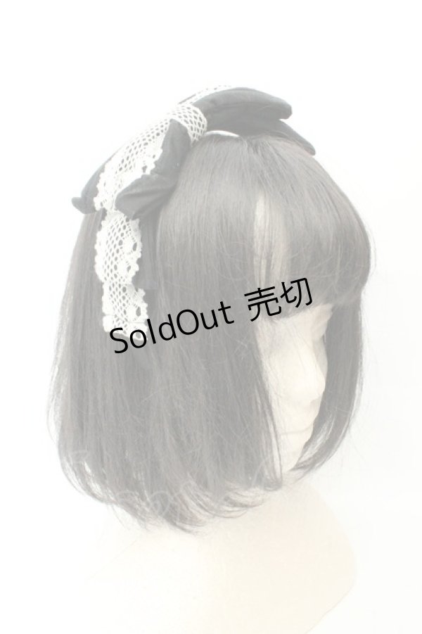 画像1: metamorphose / クラシカルリボンカチューシャ  クロ×シロ O-26-02-18-080-ME-AC-OW-OS (1)