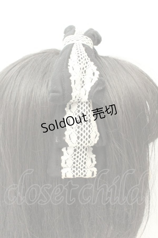 画像3: metamorphose / クラシカルリボンカチューシャ  クロ×シロ O-26-02-18-080-ME-AC-OW-OS (3)